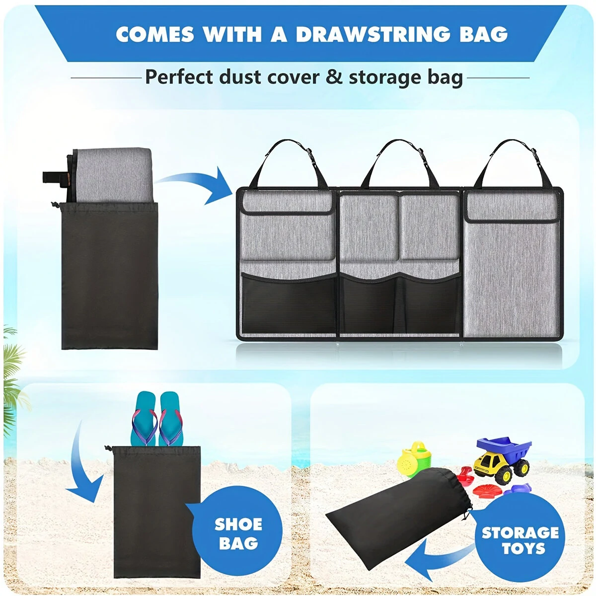 Universal Car Interior Storage Bag Car Trunk Organizer Hanging Bag Vehicle Carrying Bag Trunk Hanging Bag — view 4