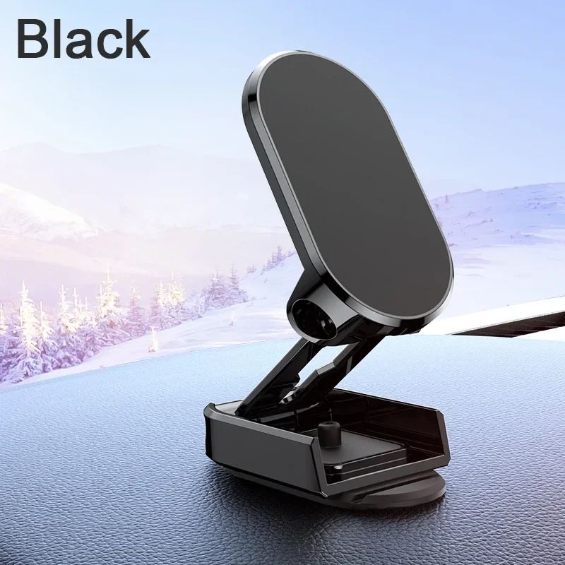 Universal Car Magnetic Mobile Phone Holder Metal Folding Car Mount Magnetic 360° Adjustable Rotating Phone Mount Height Adjustable Positioning Rotating — view 5