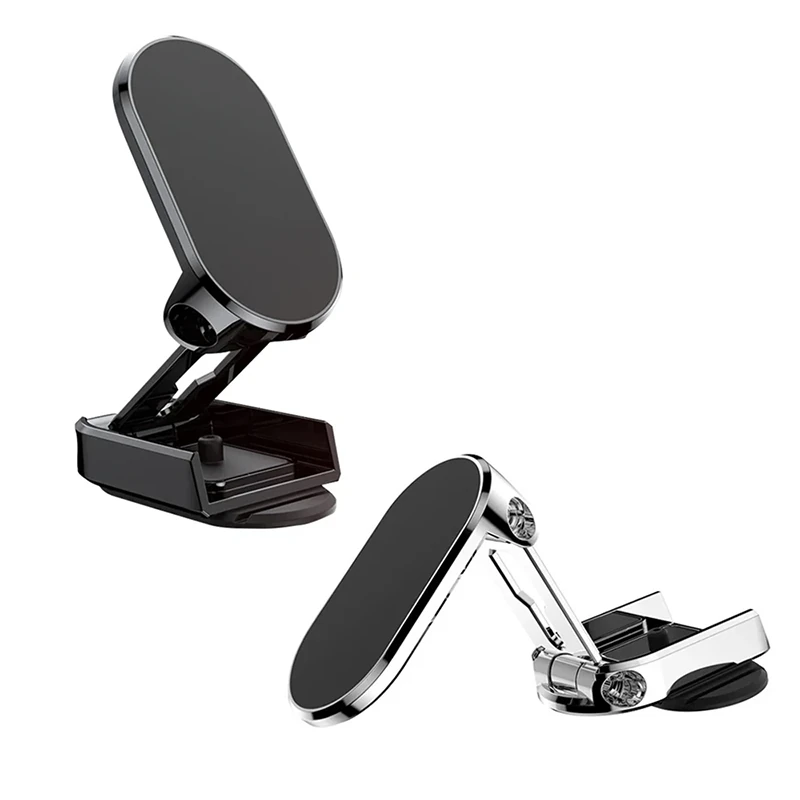 Universal Car Magnetic Mobile Phone Holder Metal Folding Car Mount Magnetic 360° Adjustable Rotating Phone Mount Height Adjustable Positioning Rotating — view 7