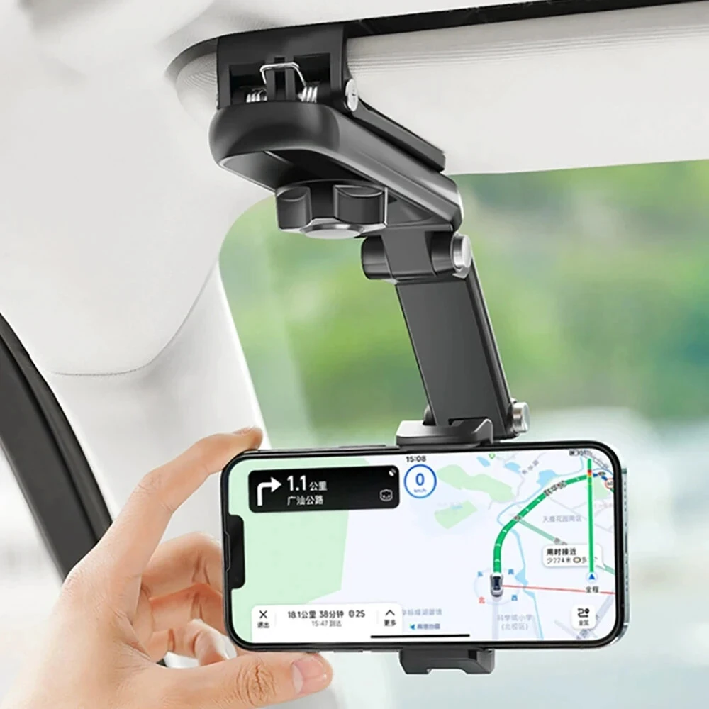 Universal Car Mobile Phone Holder Sun Visor Navigation 360° Rotation Car Support Direct View Car Multifunctional Mobile Phone Holder — view 3