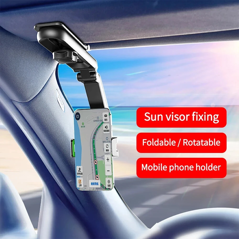 Universal Car Mobile Phone Holder Sun Visor Navigation 360° Rotation Car Support Direct View Car Multifunctional Mobile Phone Holder — view 5
