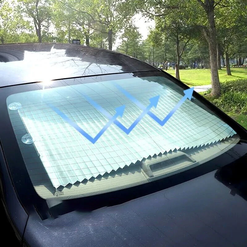 Universal Car Retractable Windshield Visor Car Sun Shades Cover Shutter Blinds Front Window SUV Protector — view 3
