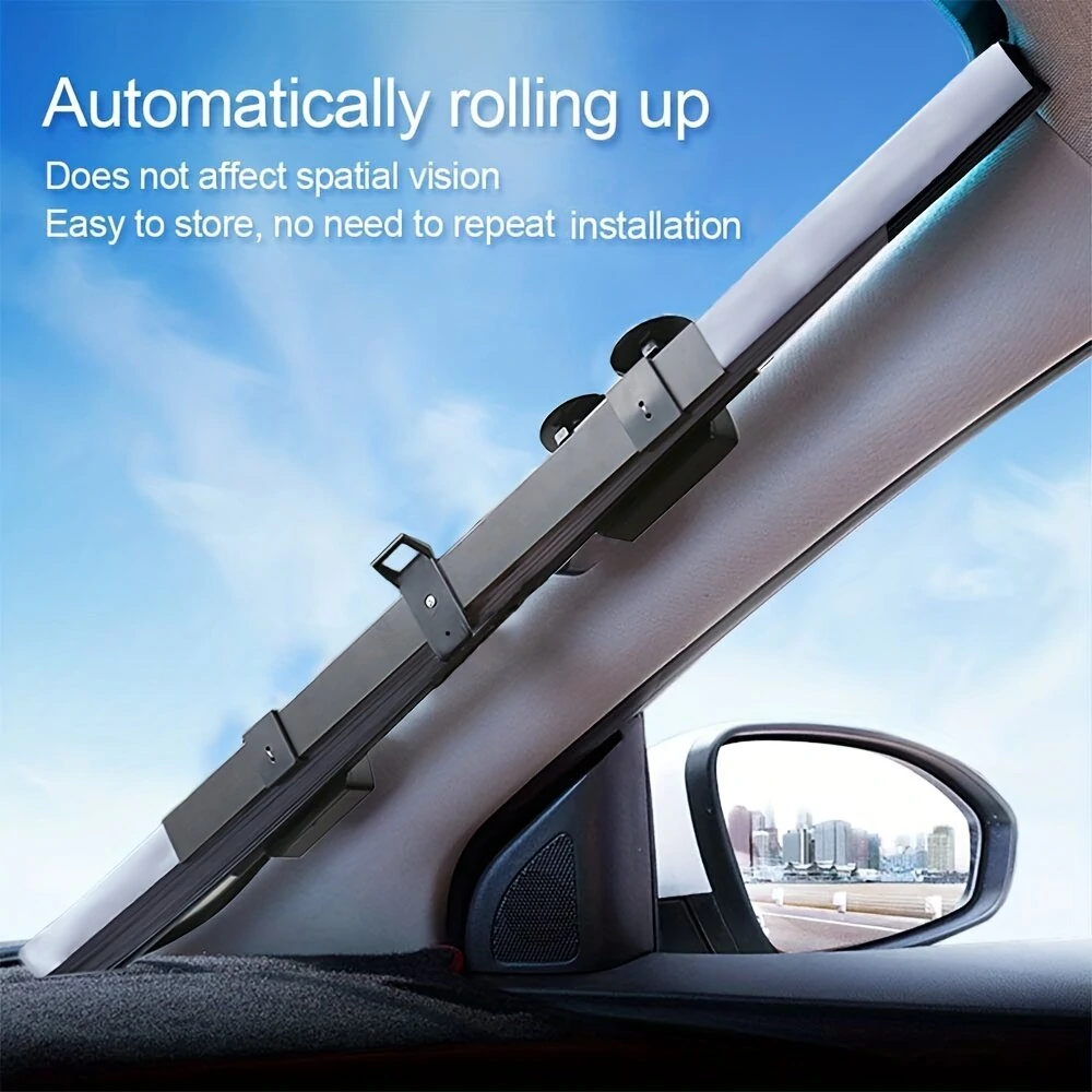 Universal Car Retractable Windshield Visor Car Sun Shades Cover Shutter Blinds Front Window SUV Protector — view 6