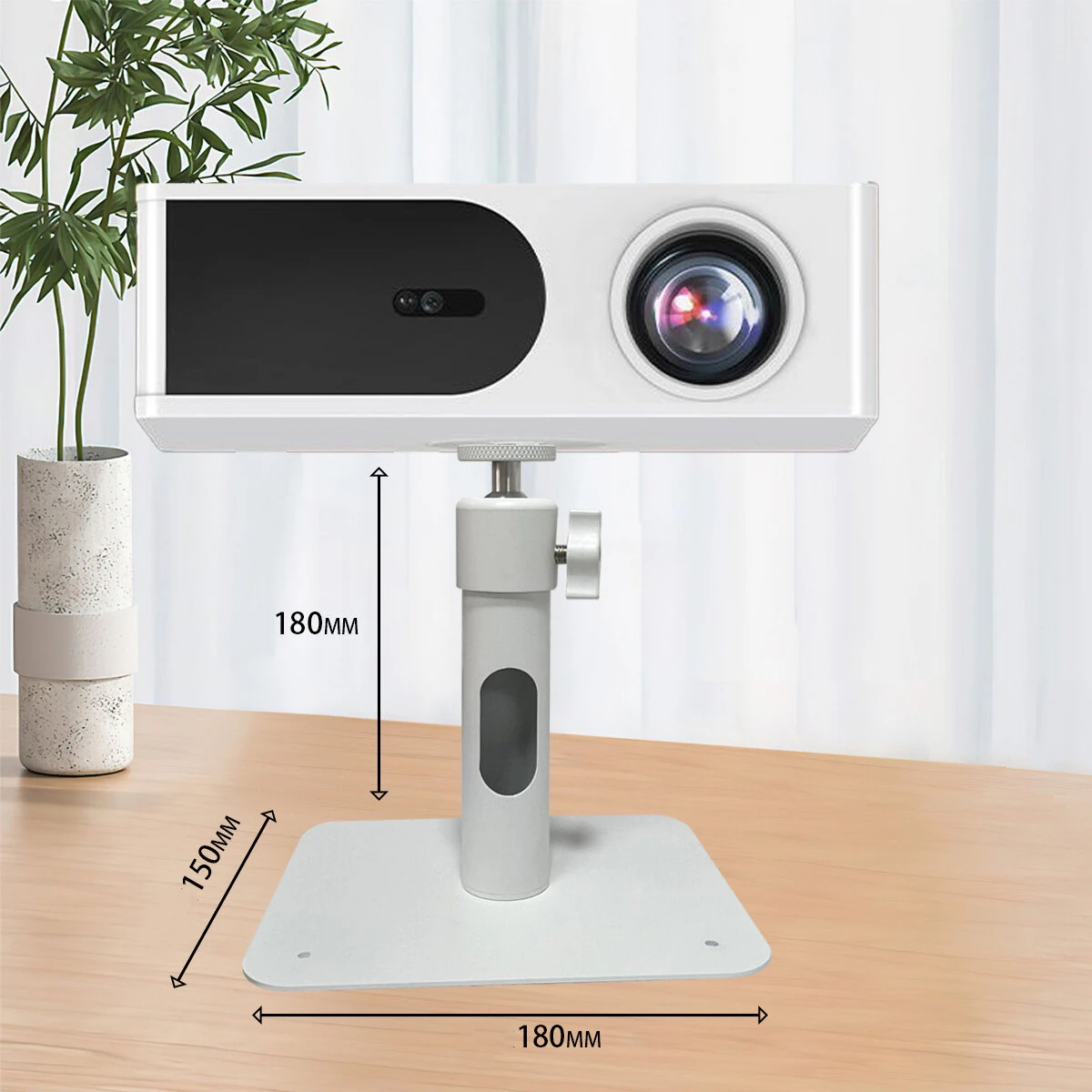 Universal Projector Stand Aluminum Alloy 360° Swivel Ball Head 1/4 Inch Screw Stable Desktop Mount for Mini Projectors Home Office — view 4