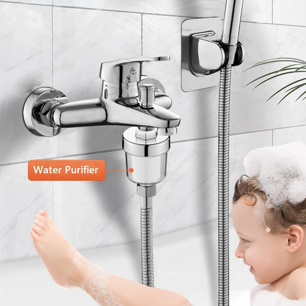 Universal Shower Filter for Faucet Shower Head Water Outlet Cleaner Kits Universal Faucet Filter Kitchen Bathroom Shower Household Filter PP Cotton Filter — view 5