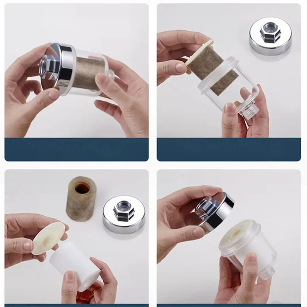 Universal Shower Filter for Faucet Shower Head Water Outlet Cleaner Kits Universal Faucet Filter Kitchen Bathroom Shower Household Filter PP Cotton Filter — view 8