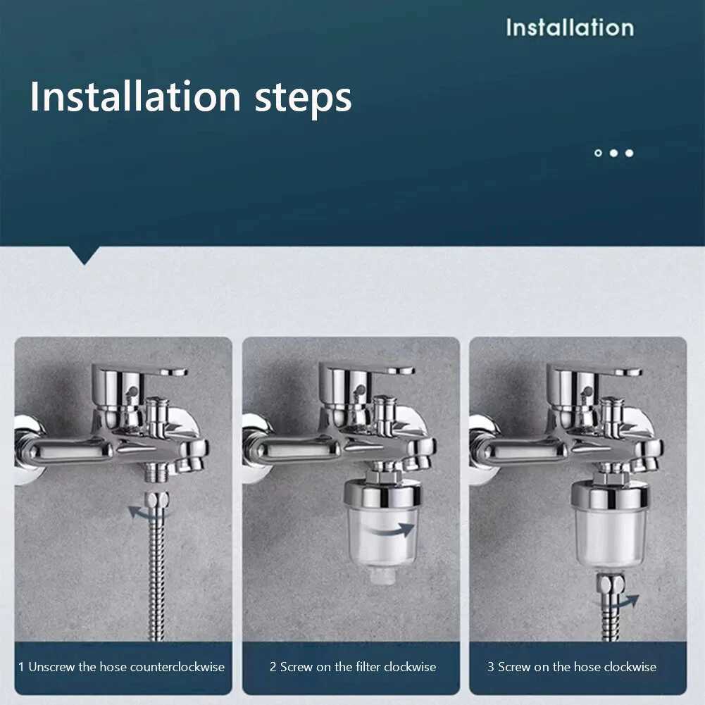Universal Shower Filter for Faucet Shower Head Water Outlet Cleaner Kits Universal Faucet Filter Kitchen Bathroom Shower Household Filter PP Cotton Filter — view 9
