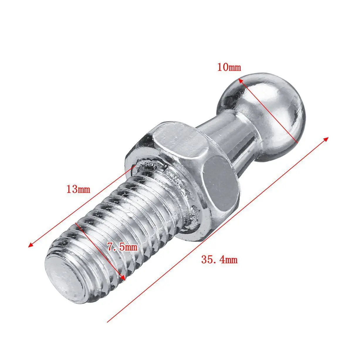 Universal Silver 2pcs Boot Bonnet Gas Strut End Fitting 10mm M8 Ball Pin Joint V — view 6