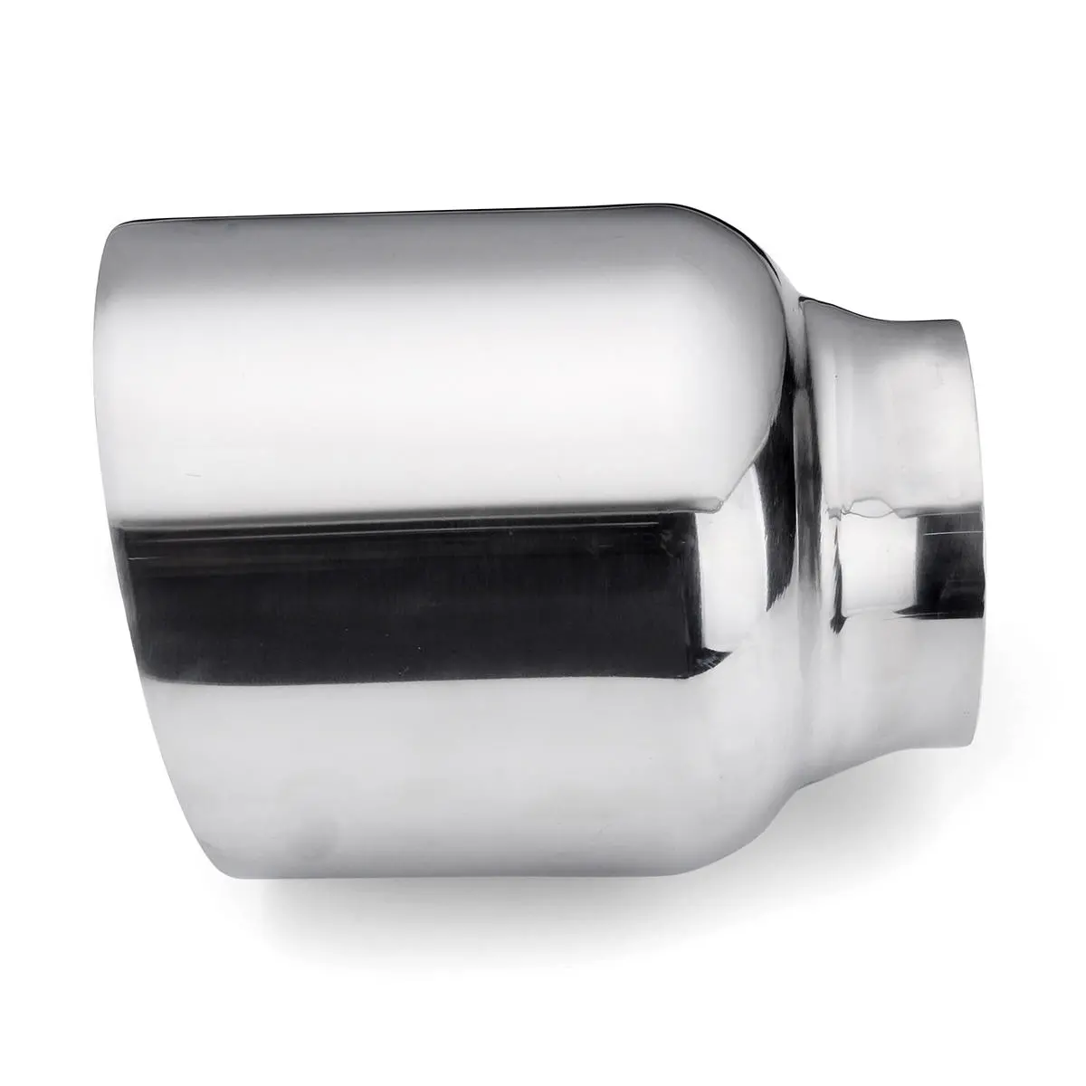 Universal Stainless Steel Exhaust Muffler Double Wall Round Slant — Pricio