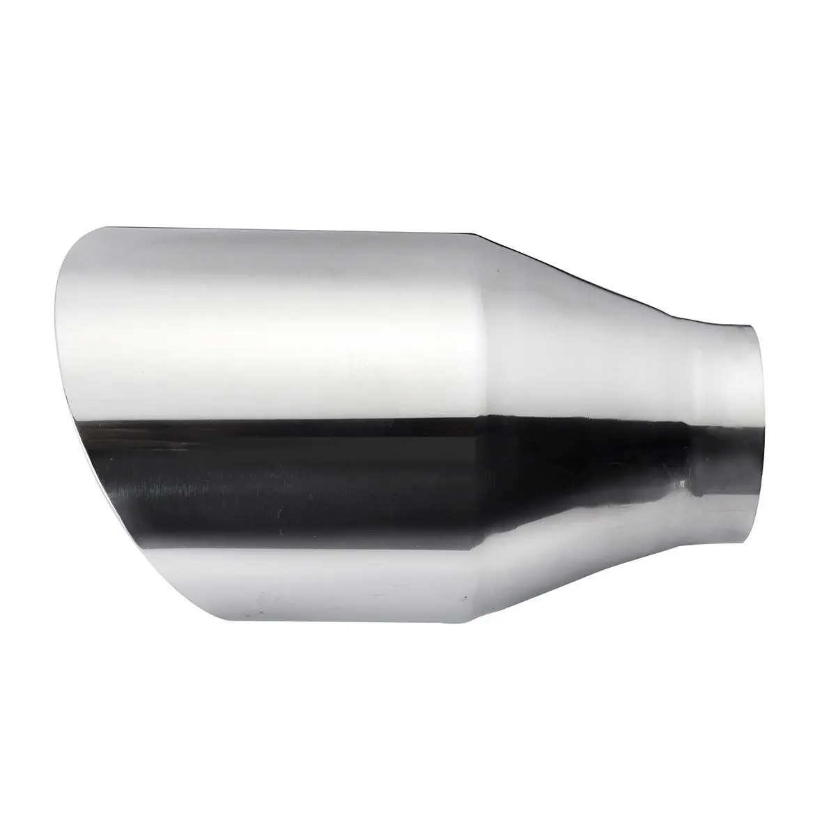 Universal Stainless Steel Exhaust Muffler Round Slant 2.25 Inch Inelt 4 Inch Out — view 3