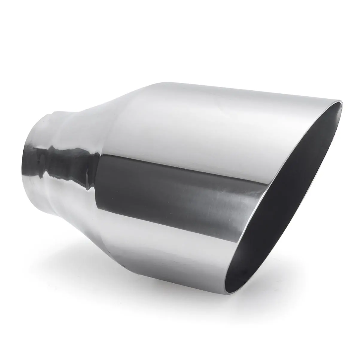Universal Stainless Steel Exhaust Muffler Round Slant 2.25 Inch Inelt 4 Inch Out — view 4