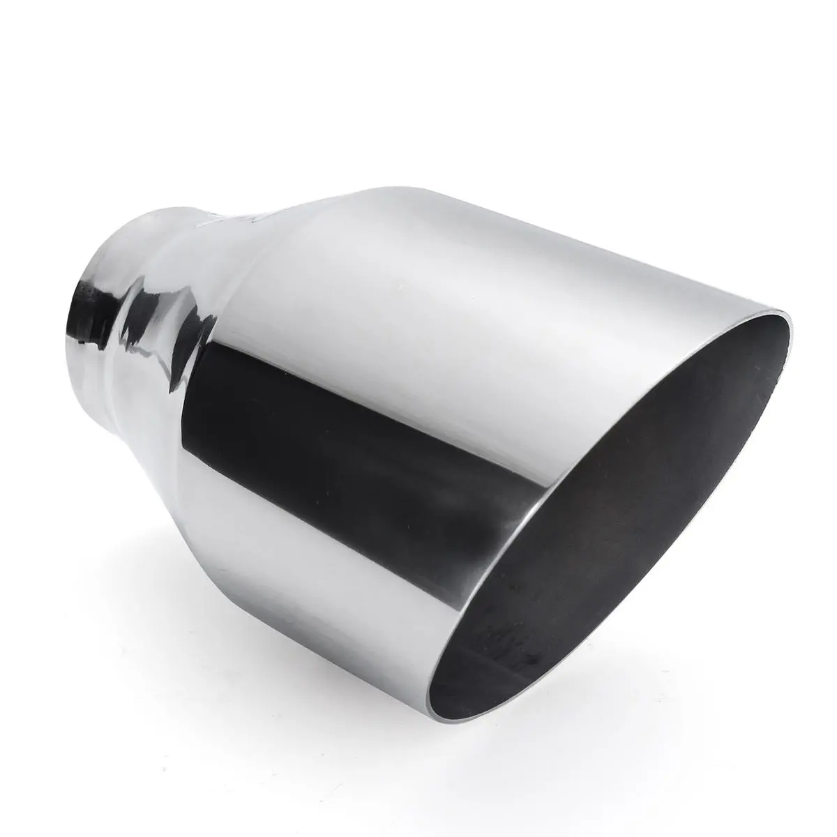 Universal Stainless Steel Exhaust Muffler Round Slant 2.25 Inch Inelt 4 Inch Out — view 6