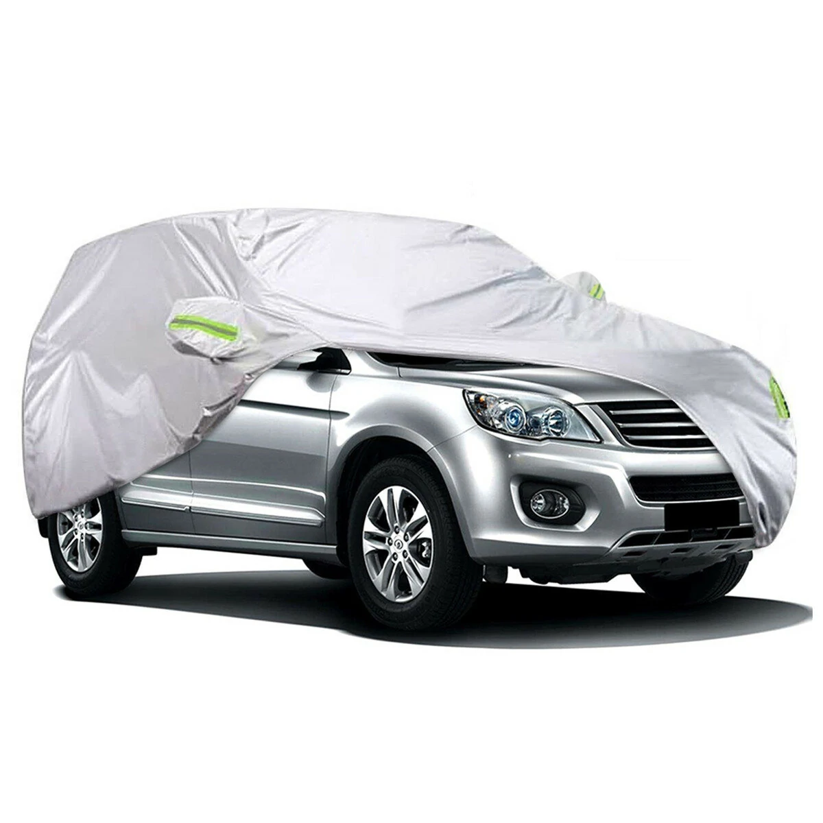 Universal SUV Full Car Covers Outdoor Waterproof Sun Rain Snow Protection UV Auto Case Cover Umbrella Silver