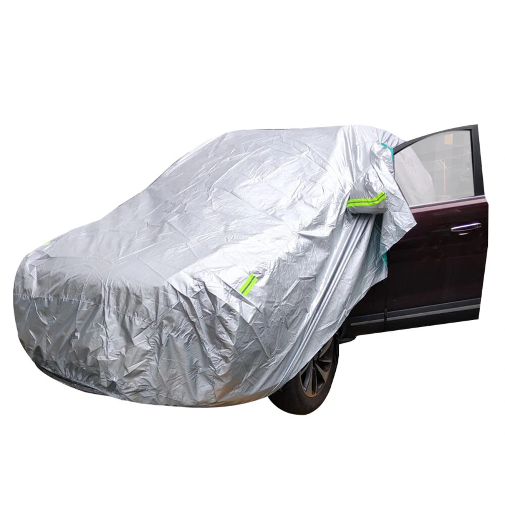 Universal SUV Full Car Covers Outdoor Waterproof Sun Rain Snow Protection UV Auto Case Cover Umbrella Silver — view 3