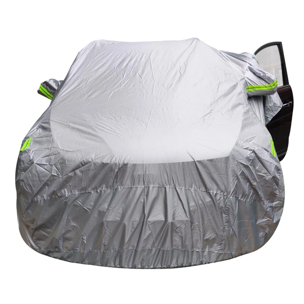 Universal SUV Full Car Covers Outdoor Waterproof Sun Rain Snow Protection UV Auto Case Cover Umbrella Silver — view 4