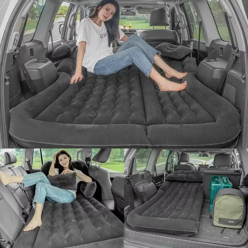 Universal SUV Inflatable Car Air Mattress Travel Bed Portable Back Seat Sleeping Pad for Camping — view 7