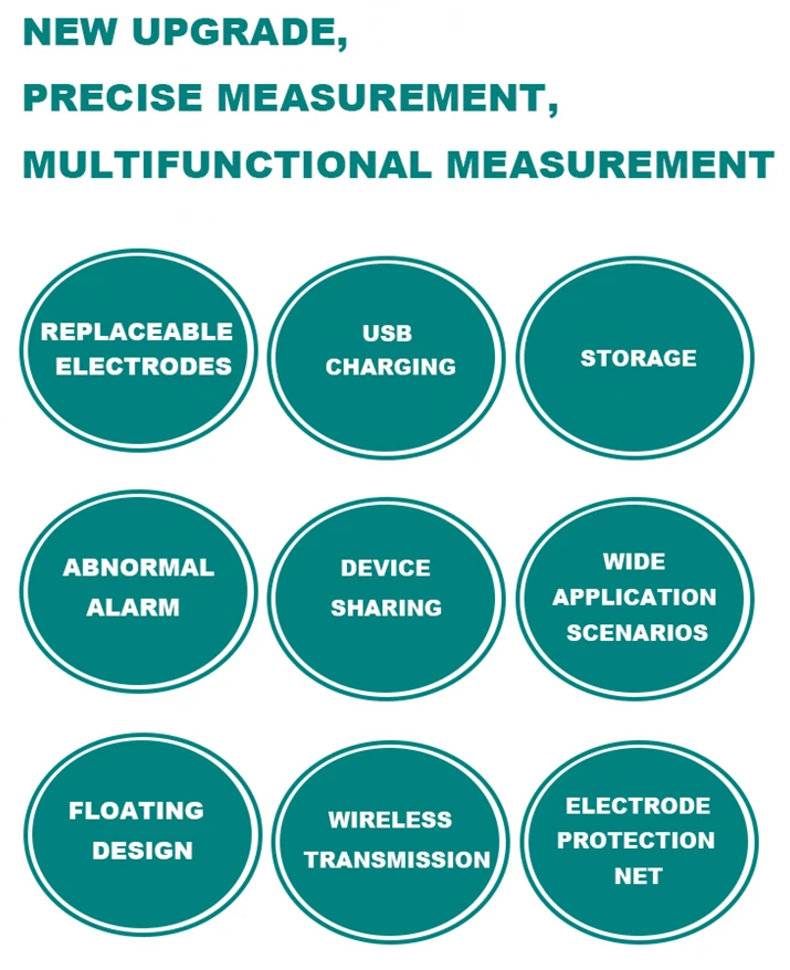 Upgrade Tuya Zigbe WiFi Pool Water Quality Tester 7-in-1 Monitoring pH Chlorine Salinity Solar USB Charging App Control — view 3