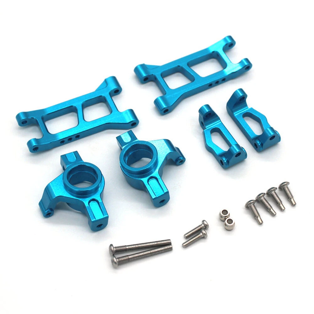 Upgraded Full Metal RC Car Parts Front Suspension Swing Arms Steering Cups C Hubs Seats for HBX 3100A V3 1/16 Short Course Truck Vehicles Models Spares — view 2