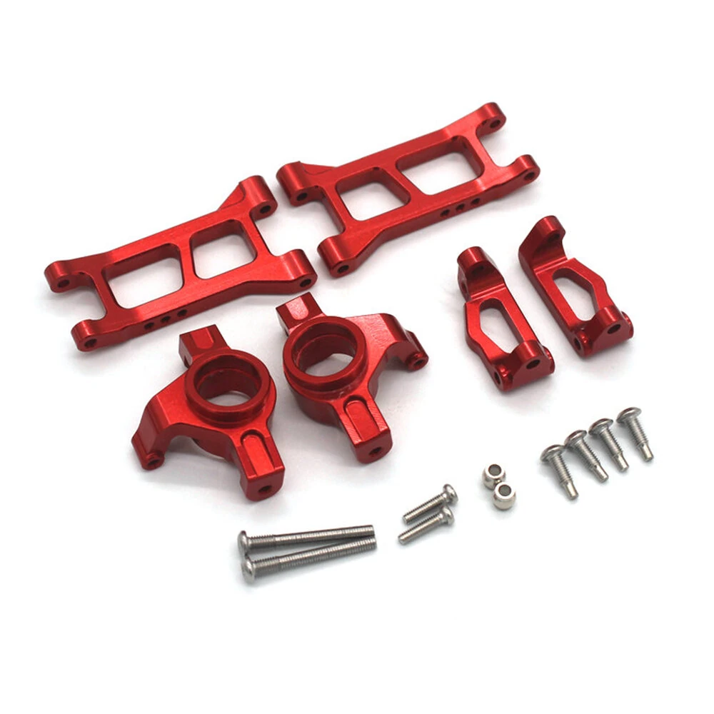 Upgraded Full Metal RC Car Parts Front Suspension Swing Arms Steering Cups C Hubs Seats for HBX 3100A V3 1/16 Short Course Truck Vehicles Models Spares — view 3