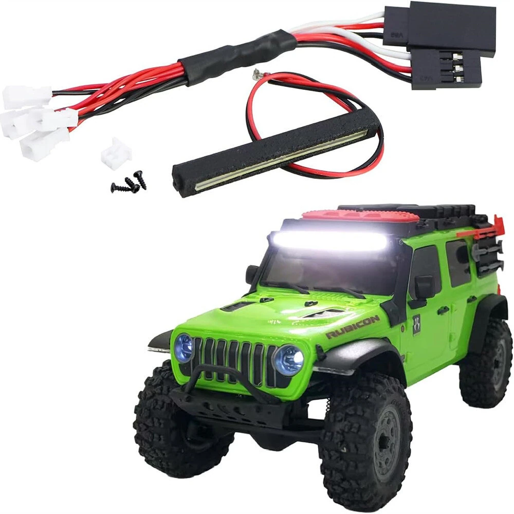 Upgraded Headlights Roof Bumper Angel Eye Spare Tire Holder LED Lights for Jeep for Ford Bronco Axial SCX30 1/30 Micro Off-Road Truck RC Cars Vehicles Models Parts — view 2