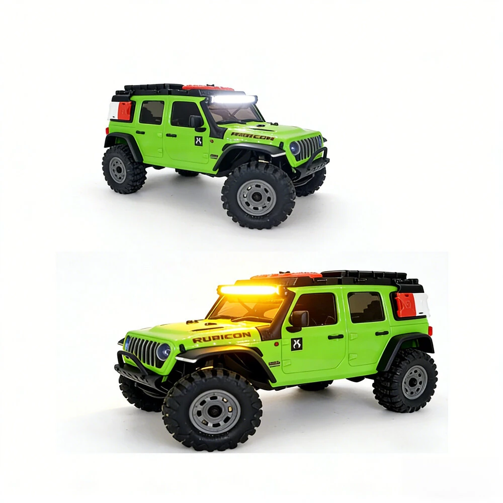 Upgraded Headlights Roof Bumper Angel Eye Spare Tire Holder LED Lights for Jeep for Ford Bronco Axial SCX30 1/30 Micro Off-Road Truck RC Cars Vehicles Models Parts — view 4
