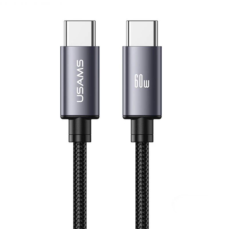 USAMS SJ769 U91 PD60W USB-C to USB-C Cable PD QC FCP Fast Charging Data Transmission Pure Copper Core Line 1M Long for iPhone 17 17Pro Max 16 15 14 for Xiaomi 17pro for Huawei Mate XTs for OPPO