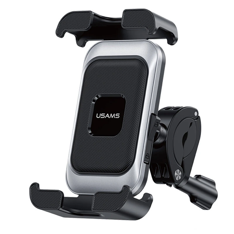 USAMS ZJ082 2-in-1 Full Coverage Cycling Phone Holder Shockproof Reinforced Clamp Stand 360° Rotation Single Hand Operation Fits for 4.7-7.2 Inch Phones Universal Bike Motorcycle Mount — view 11