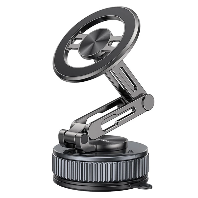 USAMS ZJ087 Vacuum Suction Magnetic Phone Holder N52 Strong Magnet Car Mount 1080° Rotation Foldable Zinc Alloy Dashboard Cell Phone Holder — view 9