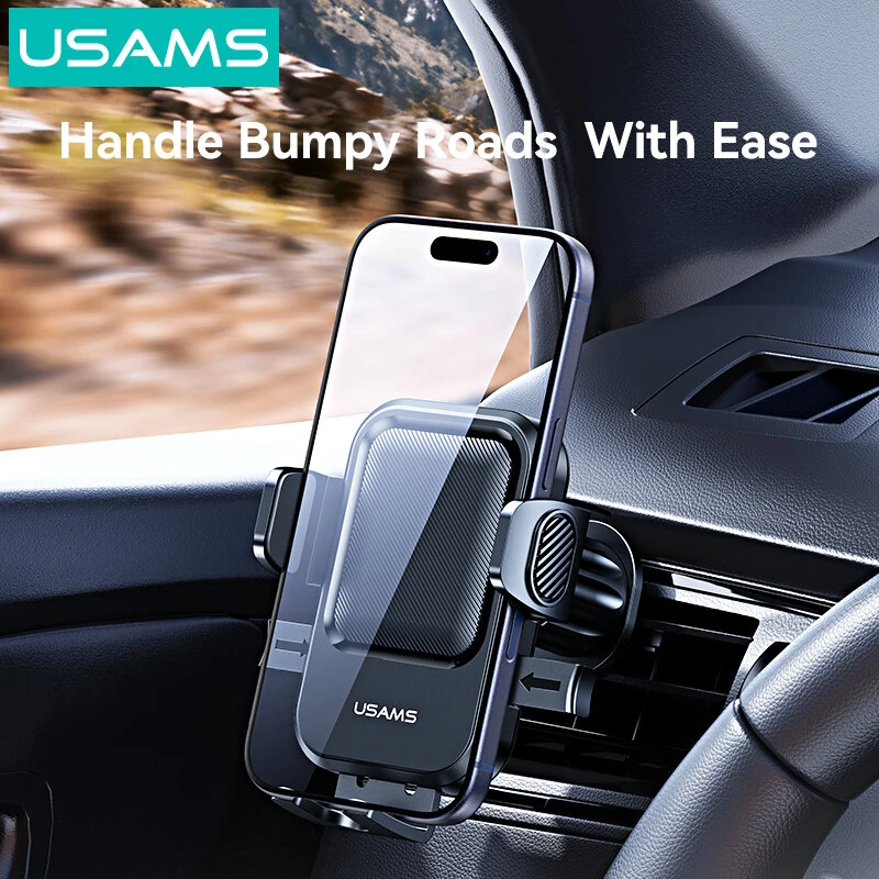 USAMS ZJ090 One-Touch Air Vent Car Phone Holder 360° Rotation Auto-Lock Universal Car Phone Mount for 4.5-6.9 Inch Mobile Phones — view 4
