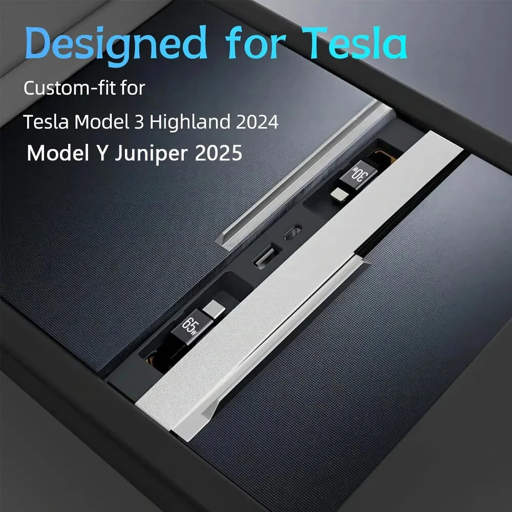 USB Hub Charger For Tesla Center Console Charging Charger Docking Station Model Y Juniper 2025-2026 & Model 3 Highland 2024-2026 — view 2