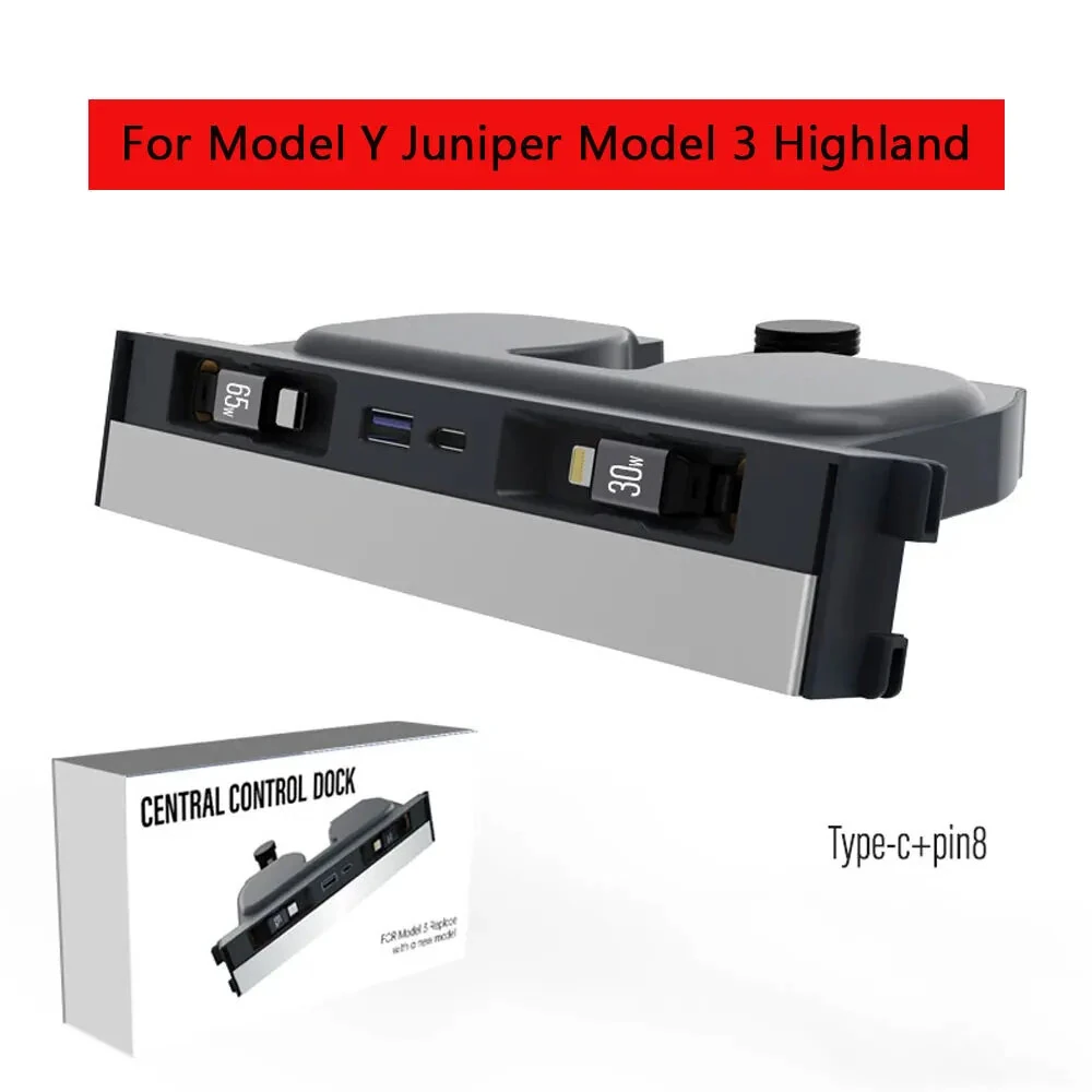 USB Hub Charger For Tesla Center Console Charging Charger Docking Station Model Y Juniper 2025-2026 & Model 3 Highland 2024-2026 — view 9
