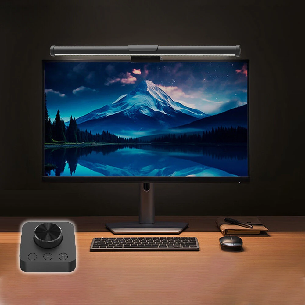 USB Monitor Light Bar Eye-Care Flicker-Free Desk Lamp 3 Color Temperatutes Ajustable Wireless Remote Control Stepless Dimming Aluminum Alloy Computer Screen Light — view 4