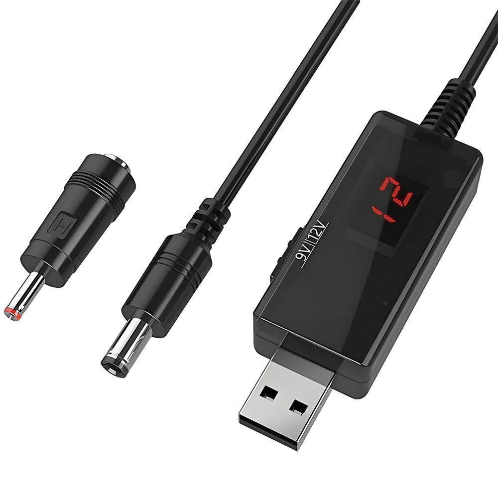 USB Power Boost Line DC 5V To DC 9V / 12V Step Up Module USB Converter Adapter Cable 5.5mm for Router Modem Fan Speaker — image 1