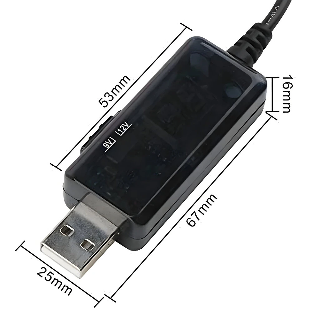 USB Power Boost Line DC 5V To DC 9V / 12V Step Up Module USB Converter Adapter Cable 5.5mm for Router Modem Fan Speaker — view 4