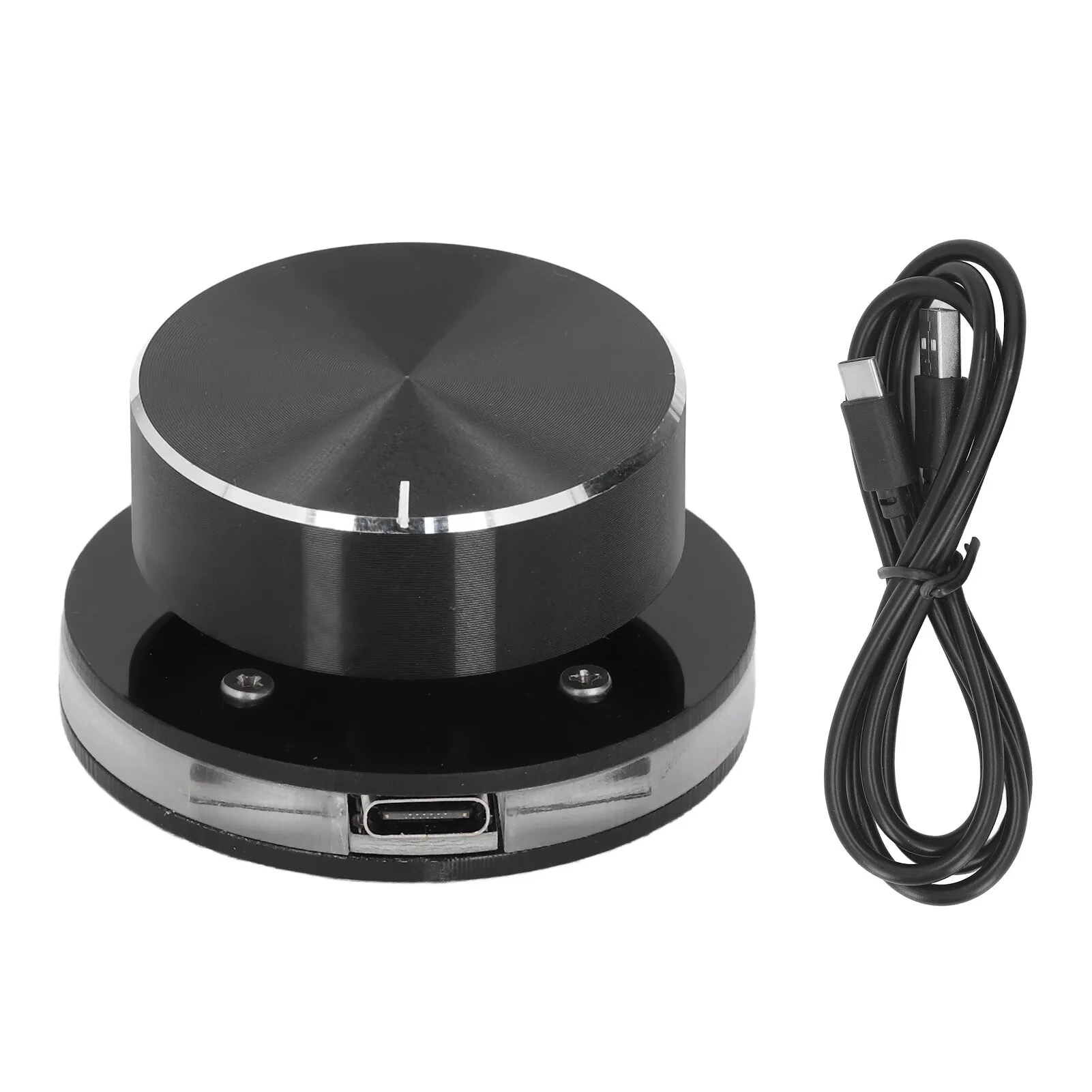 USB Volume Control Knob for Android System PC Multimedia Type-C External Media Adjustment Controller with RGB Light — view 3