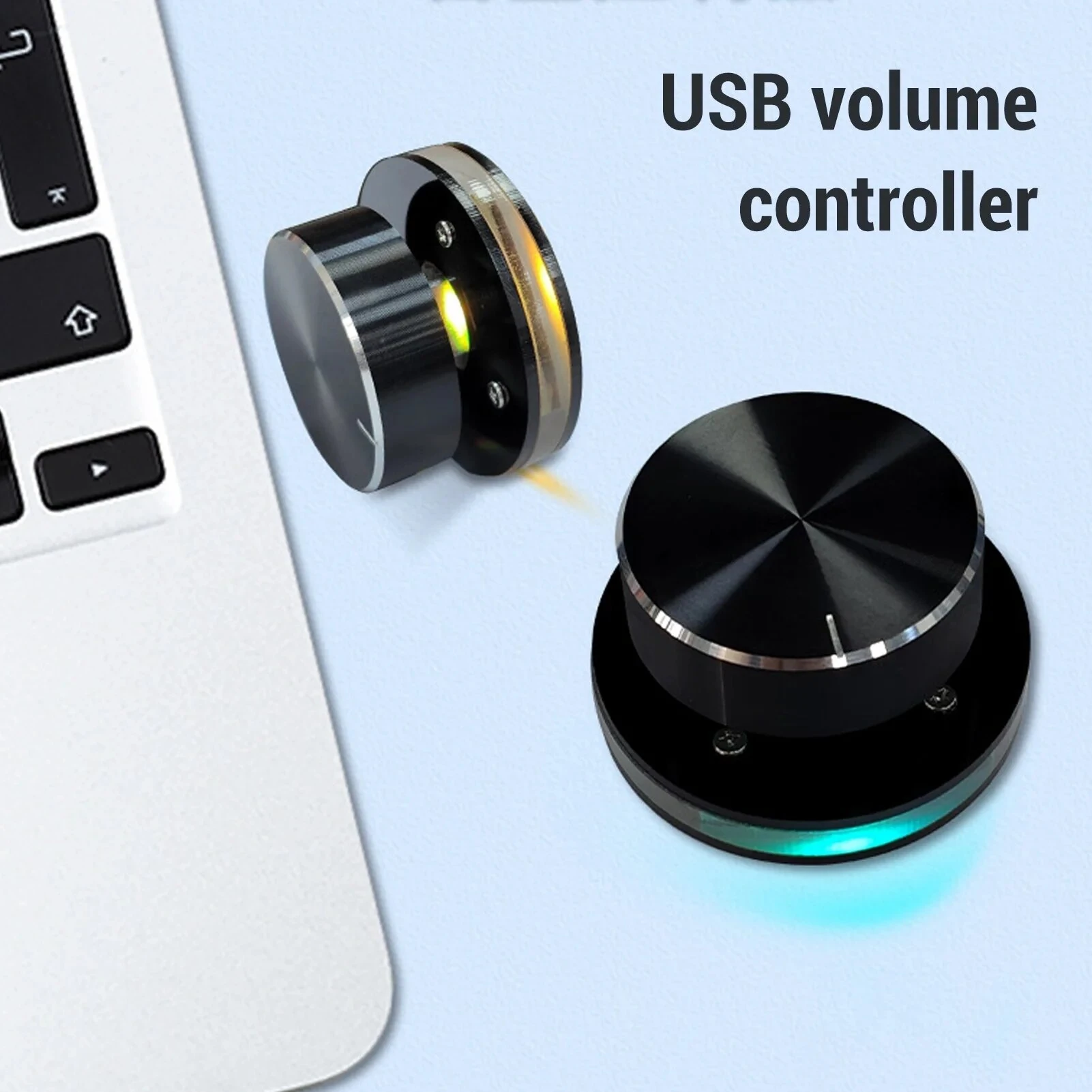 USB Volume Control Knob for Android System PC Multimedia Type-C External Media Adjustment Controller with RGB Light — view 5