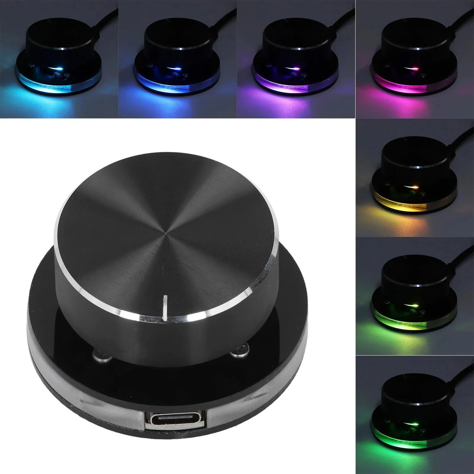 USB Volume Control Knob for Android System PC Multimedia Type-C External Media Adjustment Controller with RGB Light — view 8