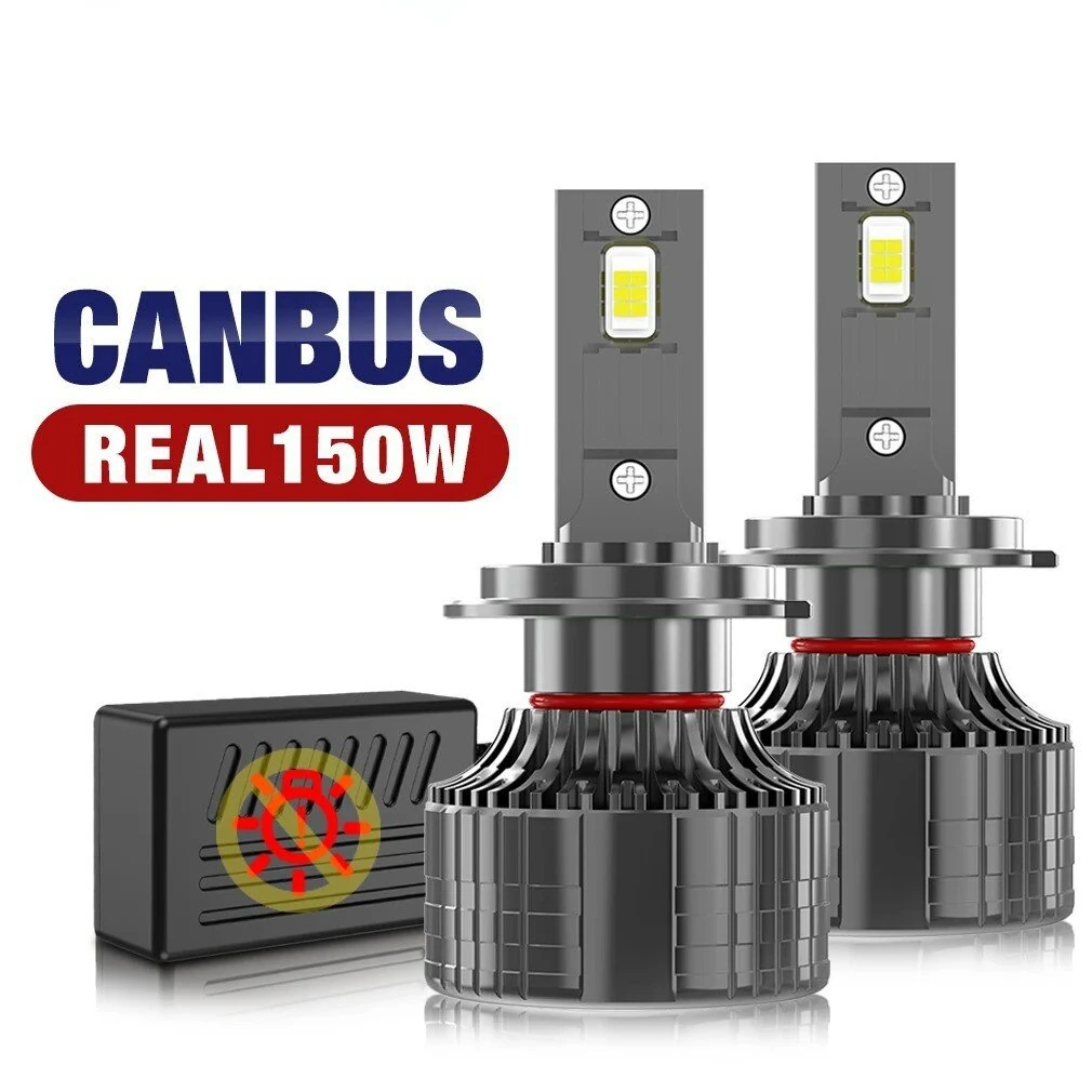 V6 Spotlight LED Headlight Bulbs 6000LM 6500K Cool White 3570 CSP Chips Super Bright Headlamp Conversion Kit For Cars H4 H7 H11 9005 — image 1