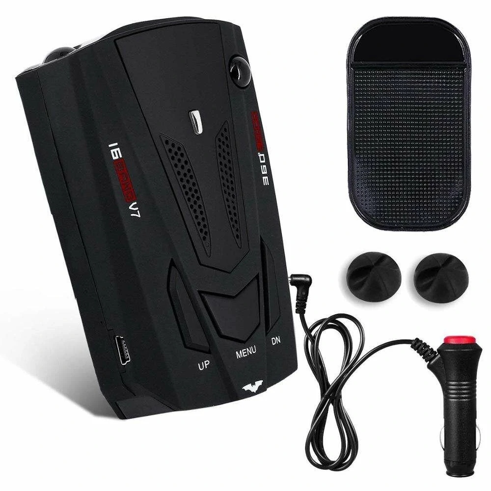 V7 Radar Detector Voice Alert & Car Speed Alarm System with 360 Degree Detection Car Electronic Dog Vehicle Mobile Radar Speedometer — Pricio