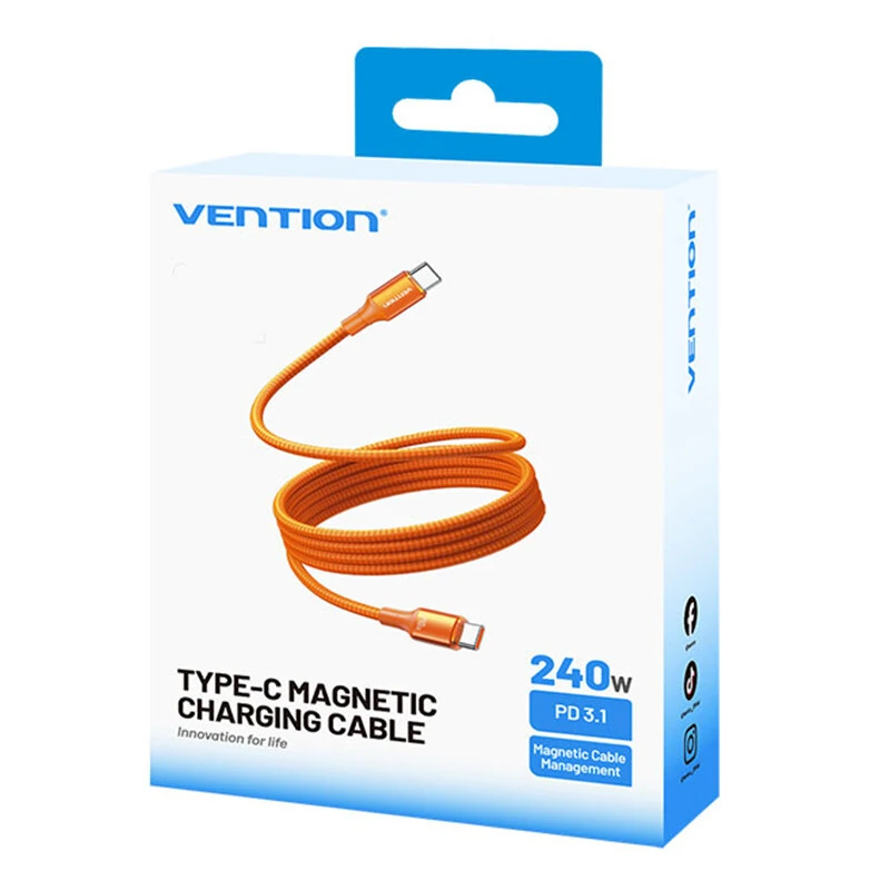 Vention TSA 5A 240W Type-C to Type-C Cable PD3.1 PPS Fast Charging Data Transmission Tinned Copper Core Line 1M/1.5M Long for iPhone 17 17Pro 16 Pro Max 15 for Huawei Mate XTs for Xiaomi 17pro for OPPO