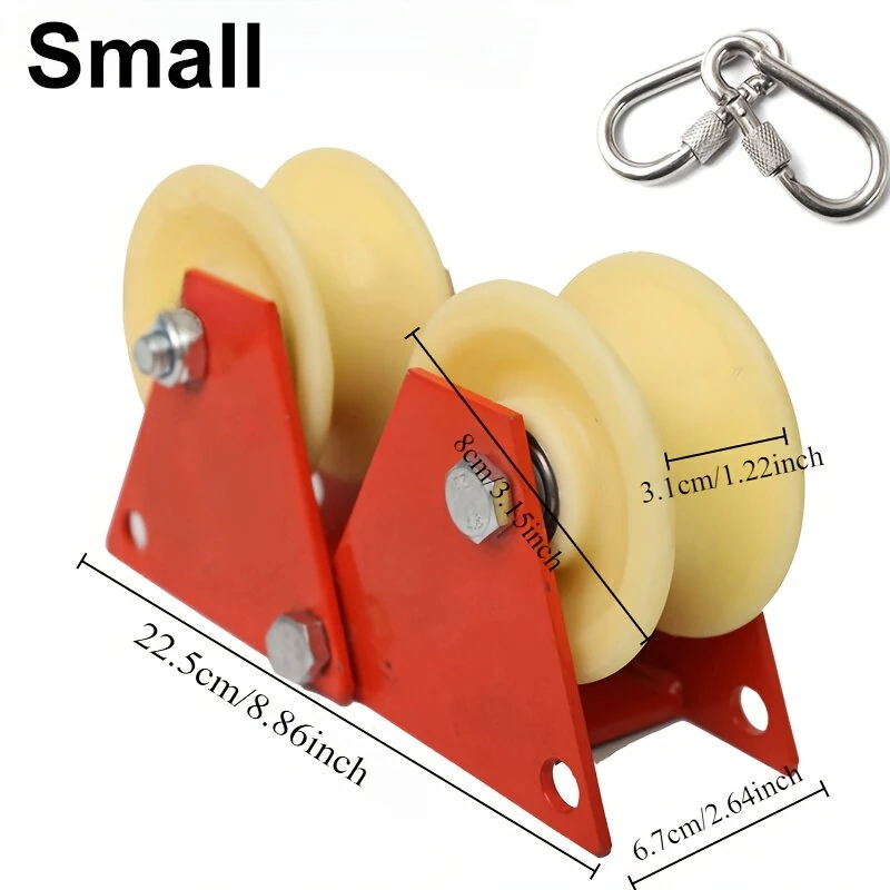 Versatile Foldable Pulley Manual Pulley Bend-Friendly High-Altitude Work Material Lifting Rope Tensioning Heavy Loads Steel Nylon Anti-Slip Design Compact Easy Storage — view 7