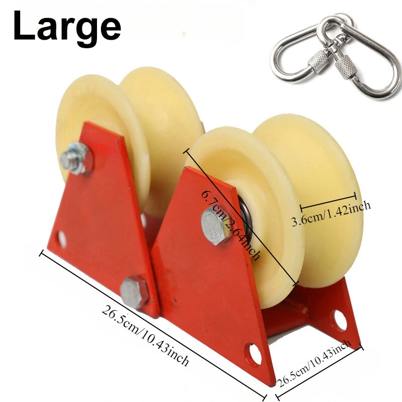 Versatile Foldable Pulley Manual Pulley Bend-Friendly High-Altitude Work Material Lifting Rope Tensioning Heavy Loads Steel Nylon Anti-Slip Design Compact Easy Storage — view 8