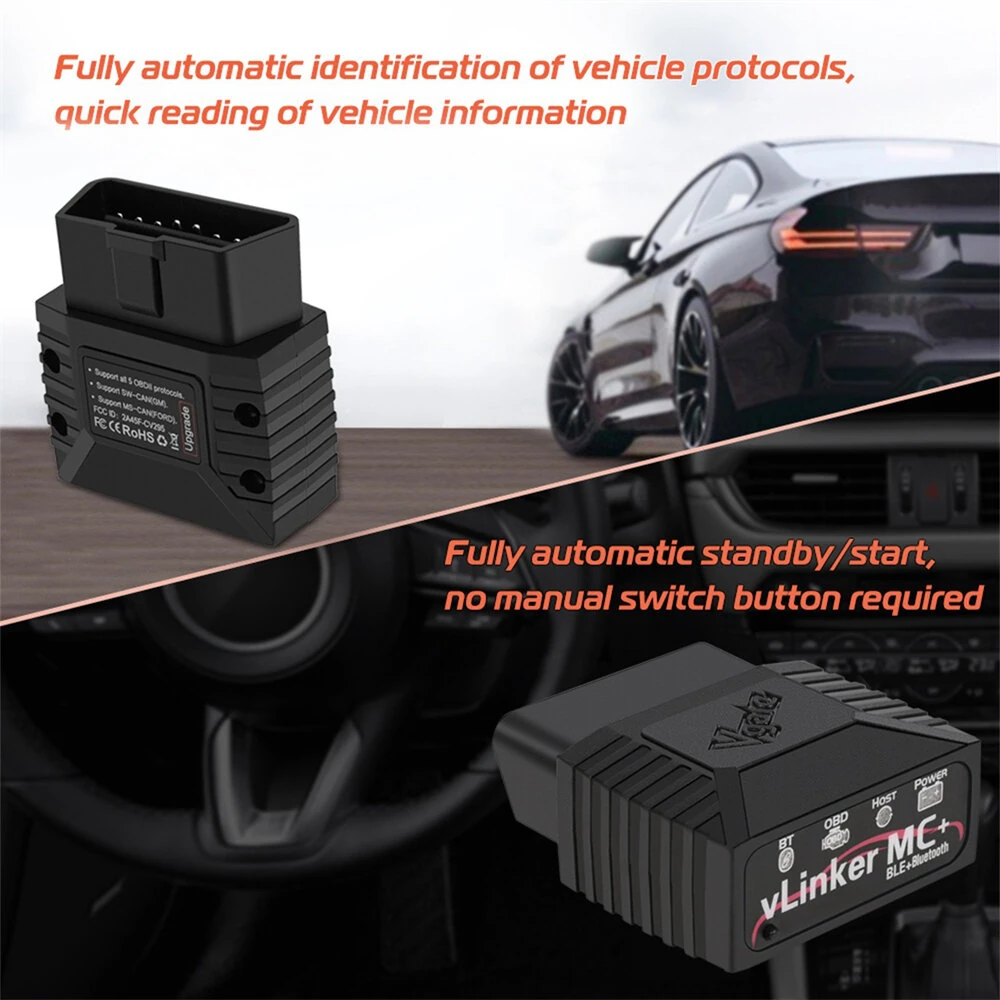 Vgate vLinker MC / MC+ Bluetooth BT3.0 / BT4.0 OBD2 Diagnostic Scanner Support Single Wire CAN(GMLAN) & Medium Speed CAN(MS-CAN) — view 4