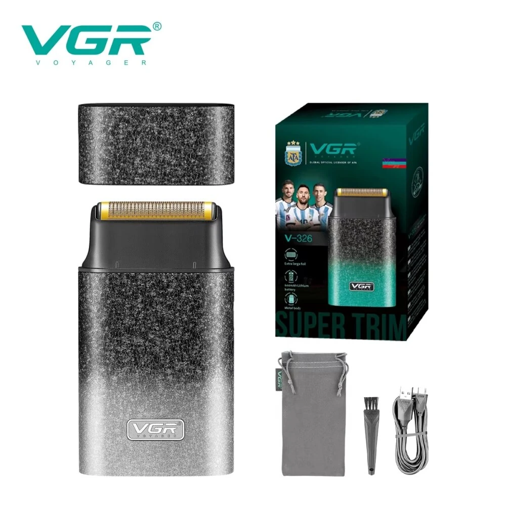 VGR V-326 Electric Foil Shaver IPX6 Waterproof 600mAh Rechargeable Portable Beard Trimmer for Home Travel — view 3