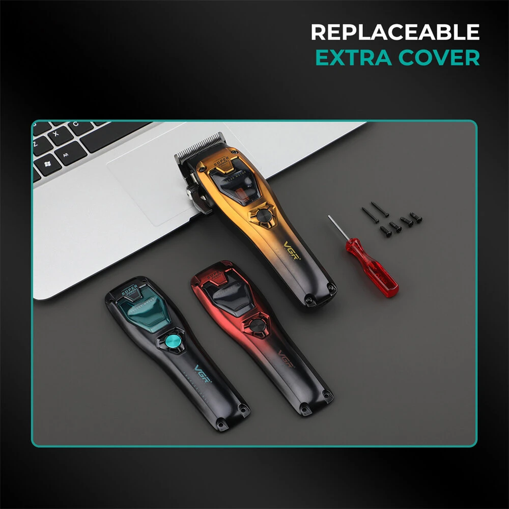 VGR V-668 Hair Clipper 2500mAh Battery Vector Motor 8000-11000RPM Adjustable Taper Lever USB Rechargeable Ceramic DLC Blades for Men — view 3