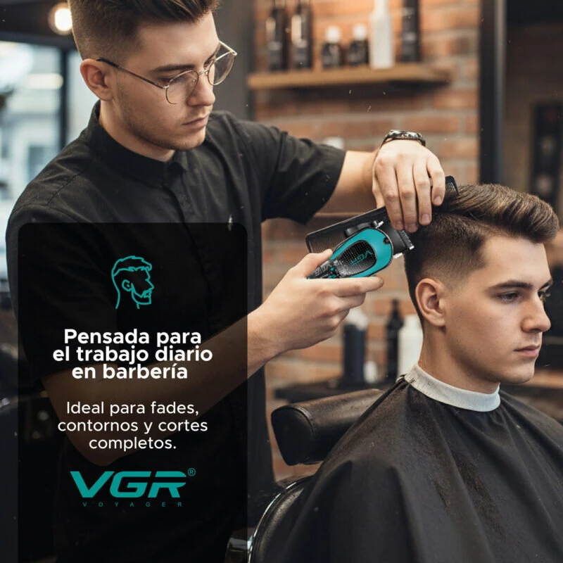 VGR V-692 Professional Hair Clipper 7000RPM Speed 4 Guide Combs 2000mAh Rechargeable Fast Charging Trimmer with LED Display — view 2
