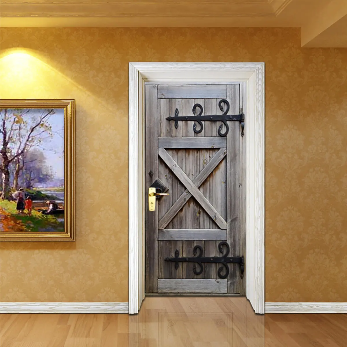 Vintage 3D Art Door Wall Fridge Sticker Decal Self Adhesive Scenery Mural Home O — view 3