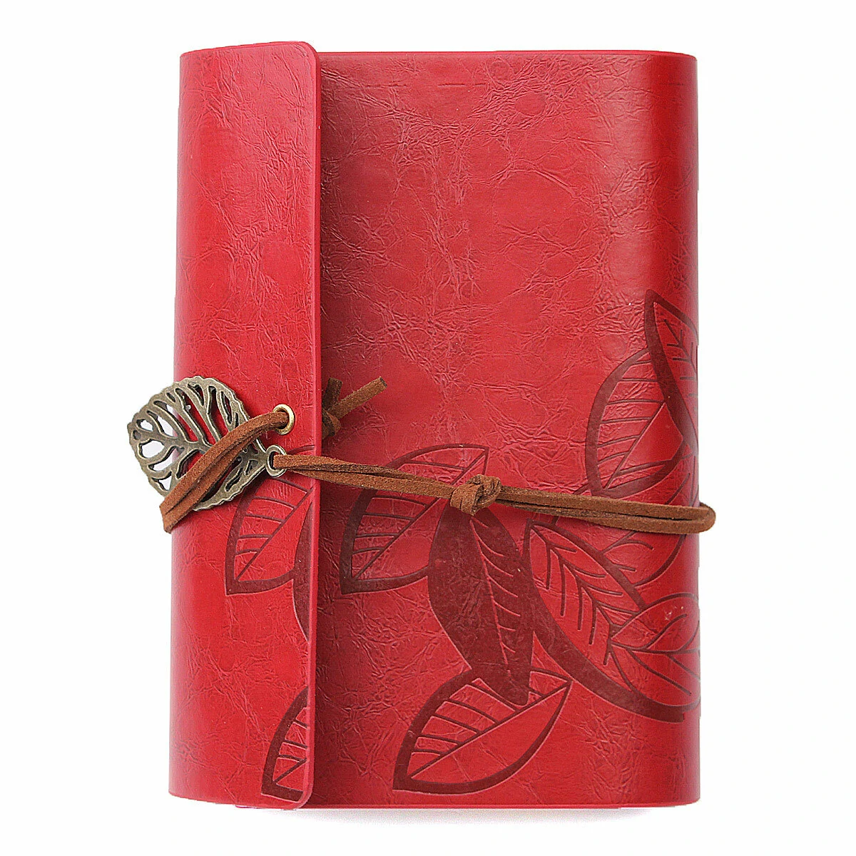 Vintage Leather Leaves Cover Notebook 90 Sheets Journal Book Diary Notepad Stationery School Office Supplies — view 2