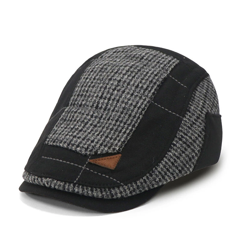 Vintage Patchwork Beret Men's Casual Comfortable Newsboy Cap Retro Fashion Flat Cap Peaked Cap for Men — view 8