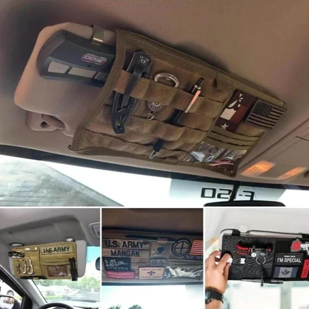 Visor Panel Storage Bag Tactical Sun Visor Holder Truck Large Molle Visor Panel Vehicle Car Visor Storage Bag Multi-Function Storage Bag — image 1